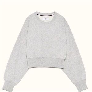 TNA PERKINS RELAXED CROPPED GRAY SWEATSHIRT XXS